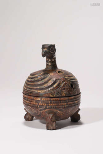 A Gold and Silver Inlaying Bronze Vessel Zun