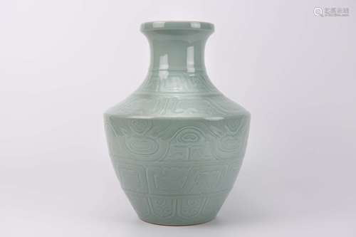 A Celadon Glaze Zun Vase