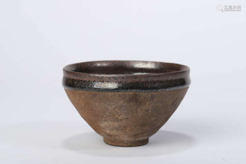 An Inscribed Jian Ware Tea Cup