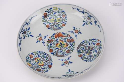 A Doucai Glaze Sanduo Plate