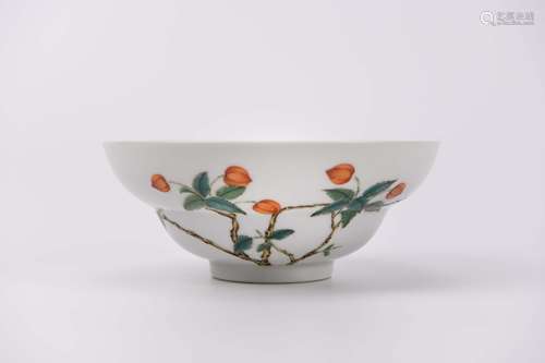 A Famille Rose Flower Ogee Bowl