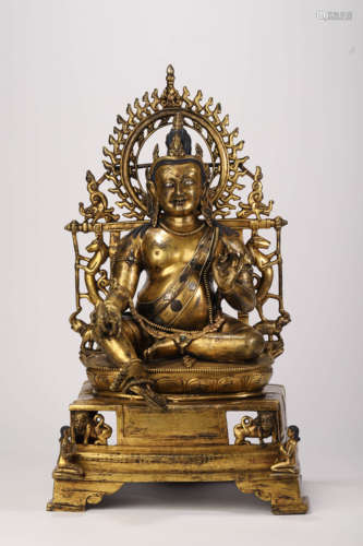 A Gilt Bronze Figure of Arhat