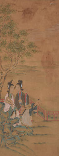 A Chinese Figure Silk Painting, Anonymous