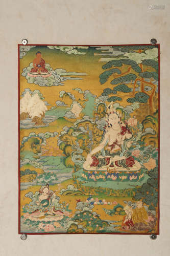 A Painted Thangka of Avalokitesvara