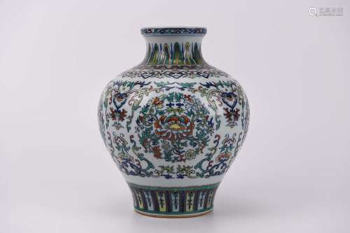 A Doucai Glaze Flower Zun Vase