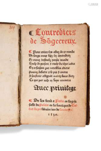 [POÉSIE]. L'ESPINE DU PONT-ALLAIS Jean de (XVIe siècle)Contr...
