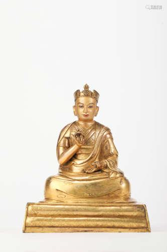 A Gilt Bronze Figure of Guru