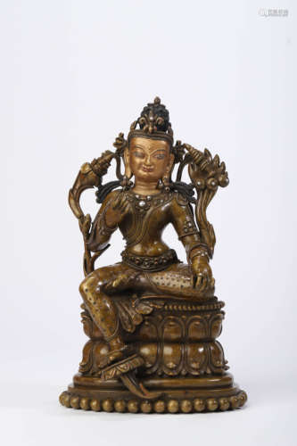 A Copper Alloy and Silver Inlaying Tara