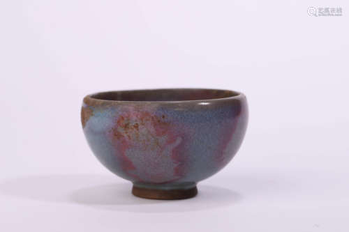 A Jun Ware Purple-Splashed Tea Bowl