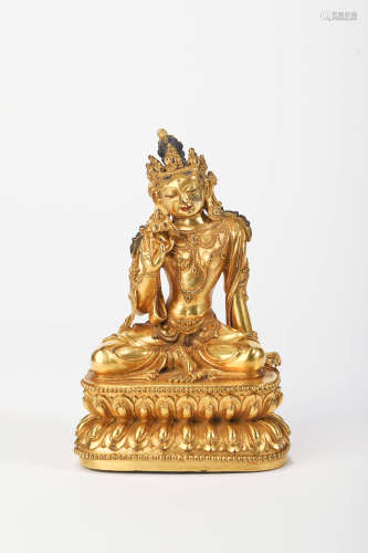 A Gilt Bronze Figure of Avalokitesvara