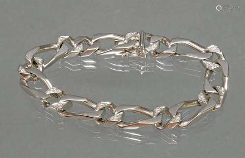 Armband, WG 750, 16 Brillanten zus. ca. 0.80 ct., 20.5 cm la...