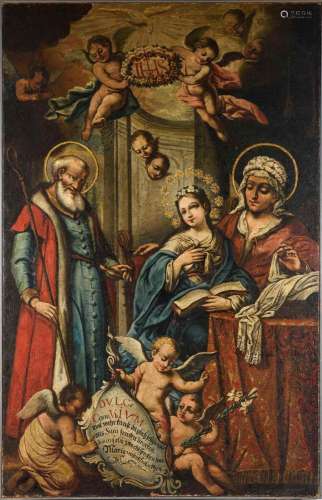 Großes Heiligengemälde mit Maria und Anna.