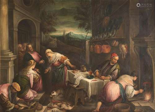 BASSANO, Francesco - Kopie nach. Jesus bei Maria und Martha.