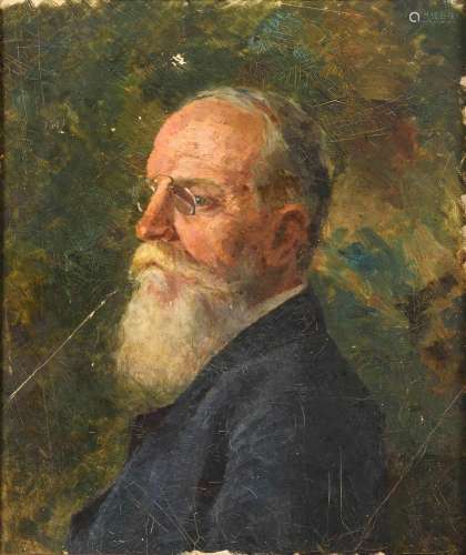 BRÜNNER, Karl (1847 Karlsruhe - 1918 Kassel). Selbstbildnis.