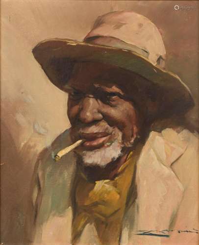 Porträt eines Herren mit Zigarette.