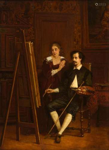 PECRUS, Charles (1826 Limoges - 1907 Paris). Im Atelier.
