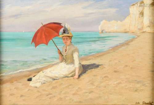 GIRARDET, Jules (1856 Versailles - 1946). Strand Normandie.