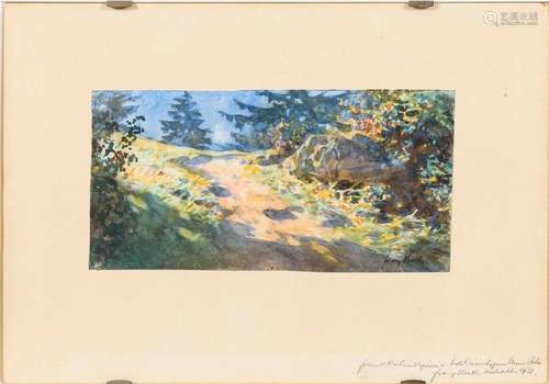 HUTH, Franz (1876 Pößneck - 1970 Weimar). Sonniger Waldweg.