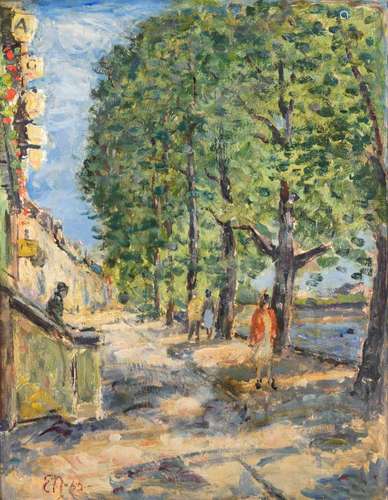 NIELSEN, Egon (1894 Kopenhagen - 1973). Sonnige Promenade.