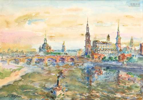 UFER, Johannes Paul (1874 Sachsenburg - 1958). Ansicht Dresd...