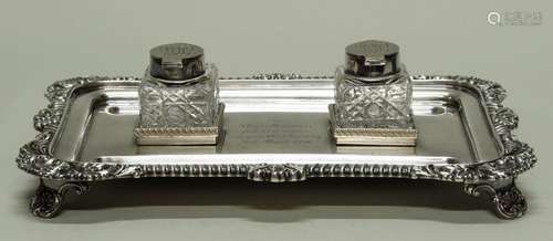 Schreibtischgarnitur, Silber 925, Birmingham, 1989, Asprey, ...