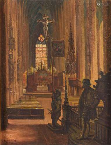 GEMBS, Karl (1896 - 1963). Kircheninterieur.