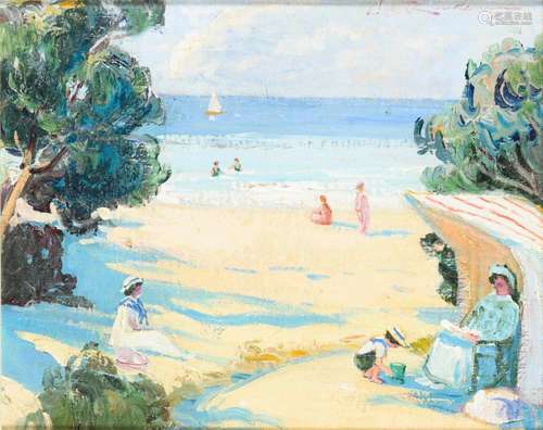 LINDENAU, Martin (* 1948 Weimar). Am Strand.