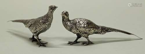 2 Tierfiguren, "Fasanenpaar", Silber 800, Oswald, ...