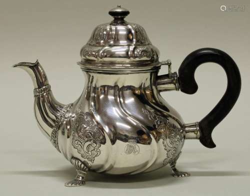 Teekanne, Silber 750, Hannover, um 1877, Carl Büsch, Gefäß m...