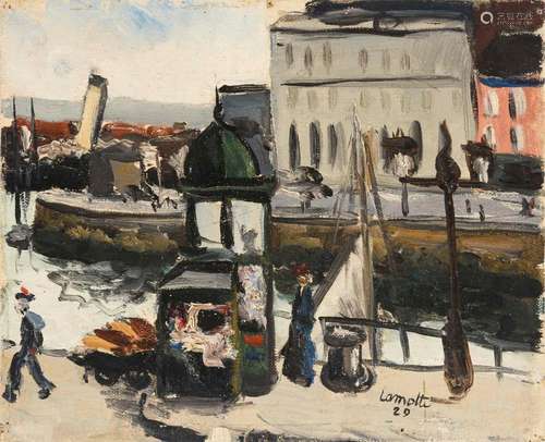 LAMOTTE, Bernard zugeschrieben (1903 Paris - 1983). Hafensze...