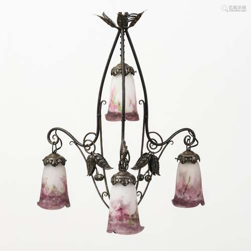 Jugendstil-Deckenlampe. Muller Frères.