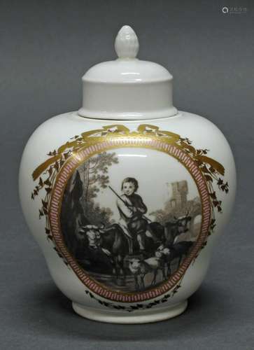 Teedose, Meissen, Schwertermarke, 1774-1817, Balusterform, G...