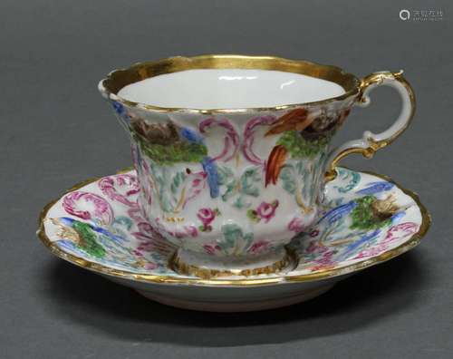 Tasse mit Untertasse, Meissen, Schwertermarke, 19. Jh., Reli...