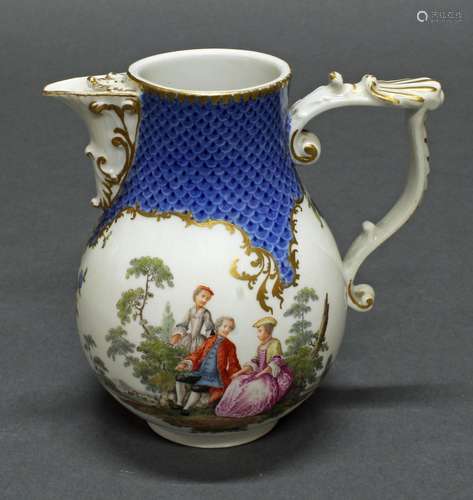 Kännchen, Meissen, Schwertermarke, um 1750, Birnform mit J-H...