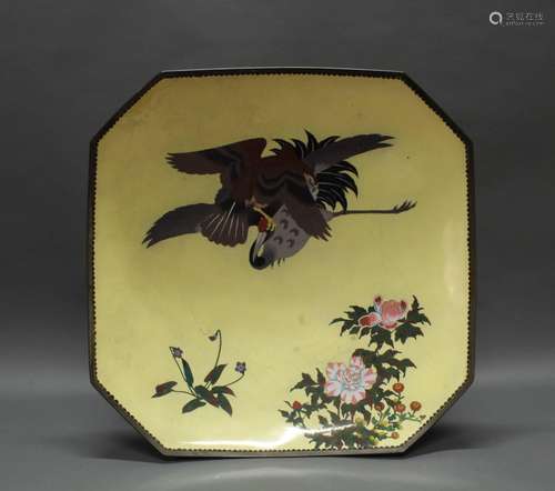 Platte, "Adler und Kranich", Japan, um 1900, Clois...