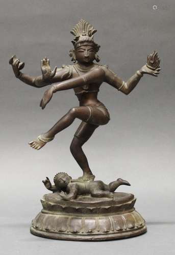 Bronze, "Tanzender Vishnu", Indien, 20. Jh., patin...