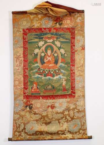 Thangka, "Tsongkapa", sinotibetisch, 19. Jh., Farb...