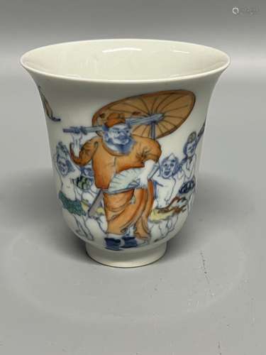 chinese  famille rose tea bowl ,D8.5 cm , H 8.5cm