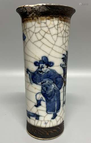 chinese blue and white porcelain vase , H 20cm