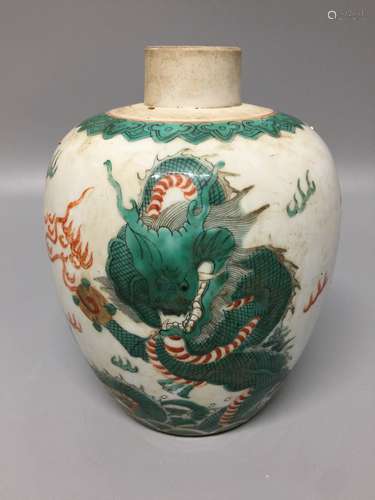 chinese famille rose ginger jar ,H 16.5cm