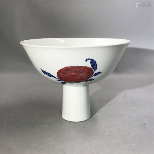 chinese blue and white steam cup , H16.5cm D 12cm