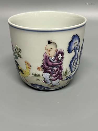 chinese  famille rose tea bowl ,D8.5 cm , H 7.5cm