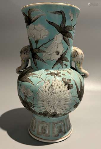 chinese famille rose vase ,H21.5cm