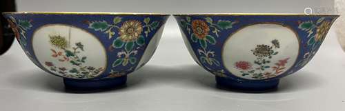 pair of chinese  famille rose bowl ,D15.5cm H 7cm