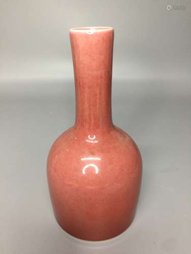 chinese red glazed vase , H17cm