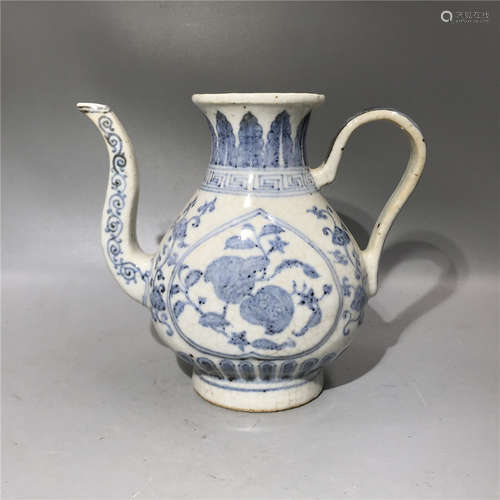 chinese blue and white  wine pot  , H15.5cm