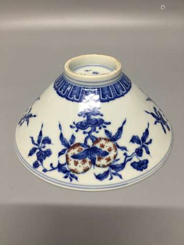 chinese blue and white bowl ,D 16.5cm H 7cm