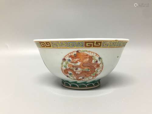 chinese famille rose porcelain bowl ,D 14.5cm , H 7cm