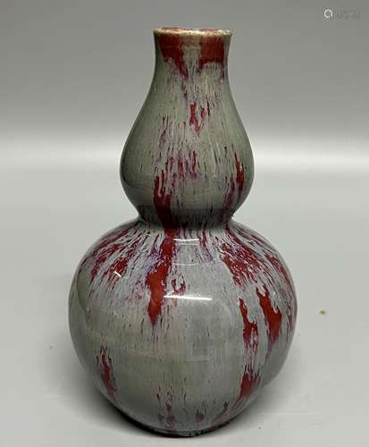 chinese porcelain double gourd vase , H15.5cm