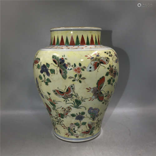 chinese famille rose  vase , H 26cm